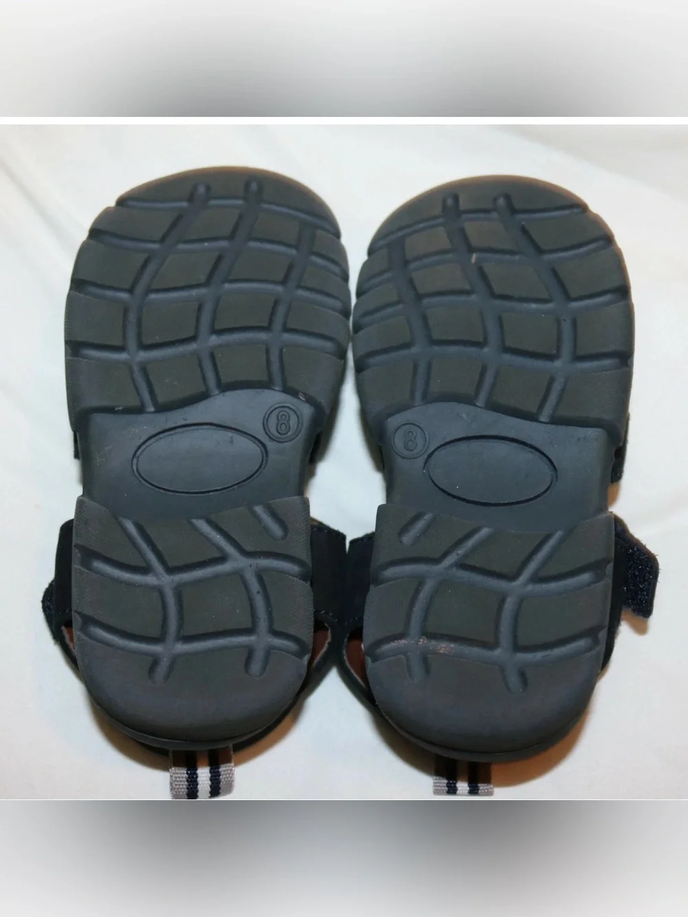 Toddler Boy Blue Leather Sandals with Non Skid Soles by Scott David  - Size 8